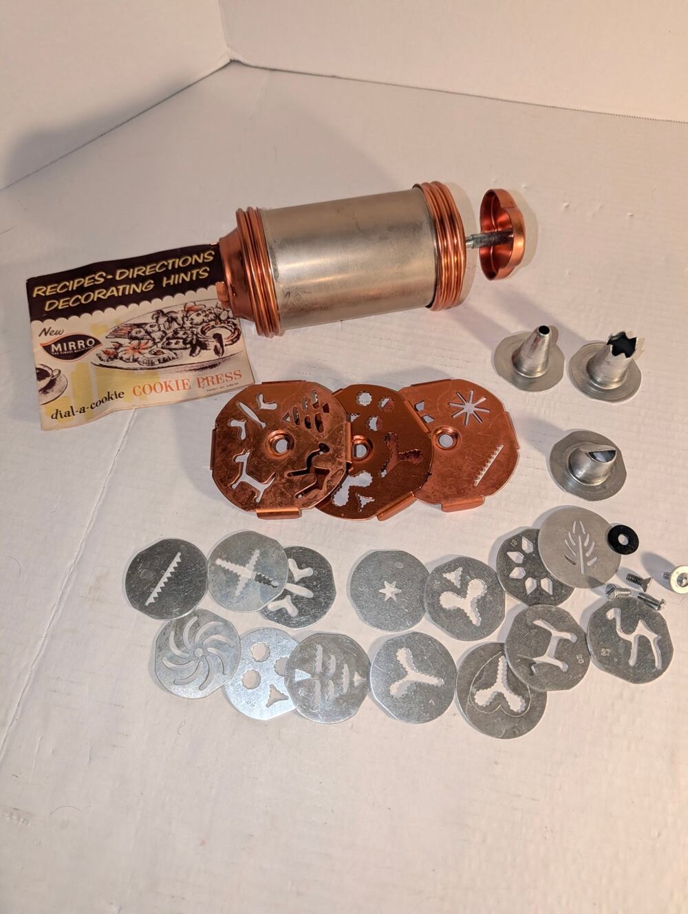 Vintage Mirro Dial-A-Cookie Set Complete Instructions Attachments
